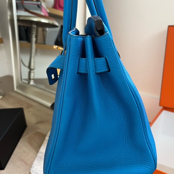 100% authentic Hermes birkin 30 blue hydra togo GHW - Picture 5 of 15